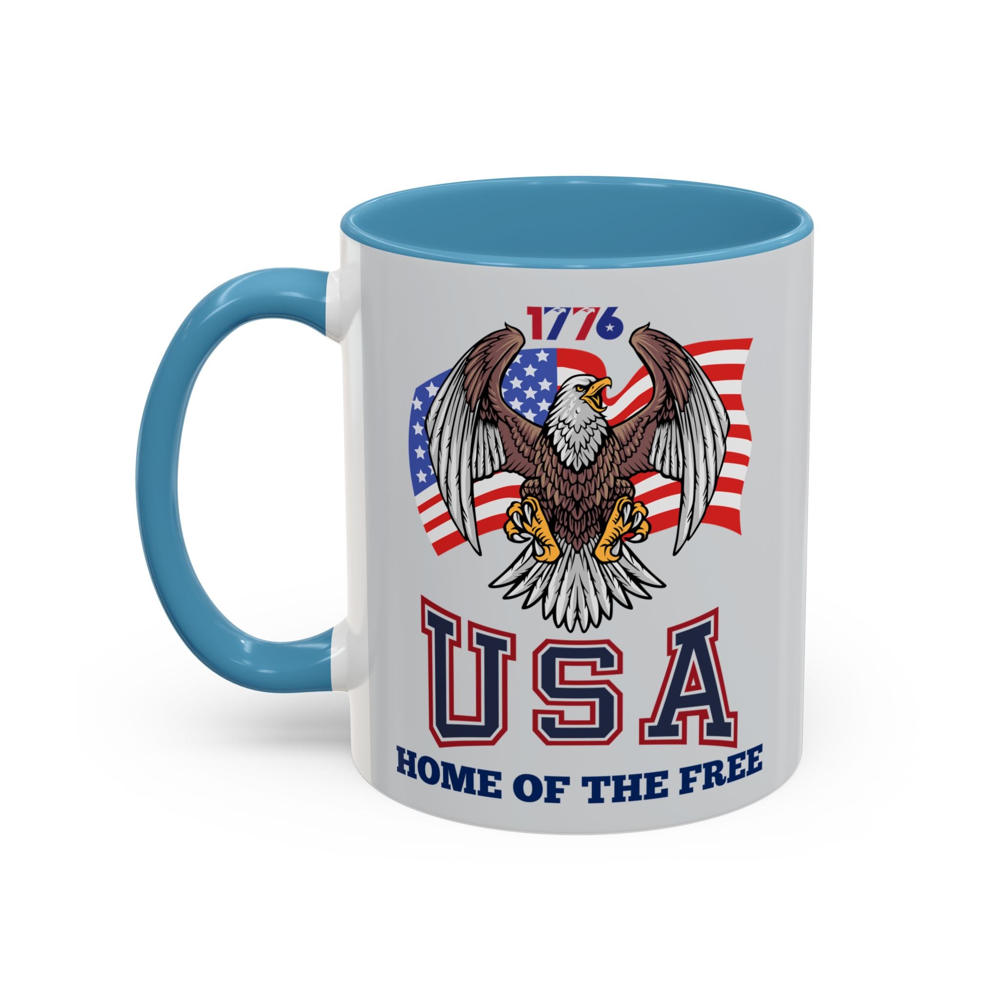 USA Eagle Coffee Mug — 'Home of the Free' Patriotic Accent Mug (11/15 oz)