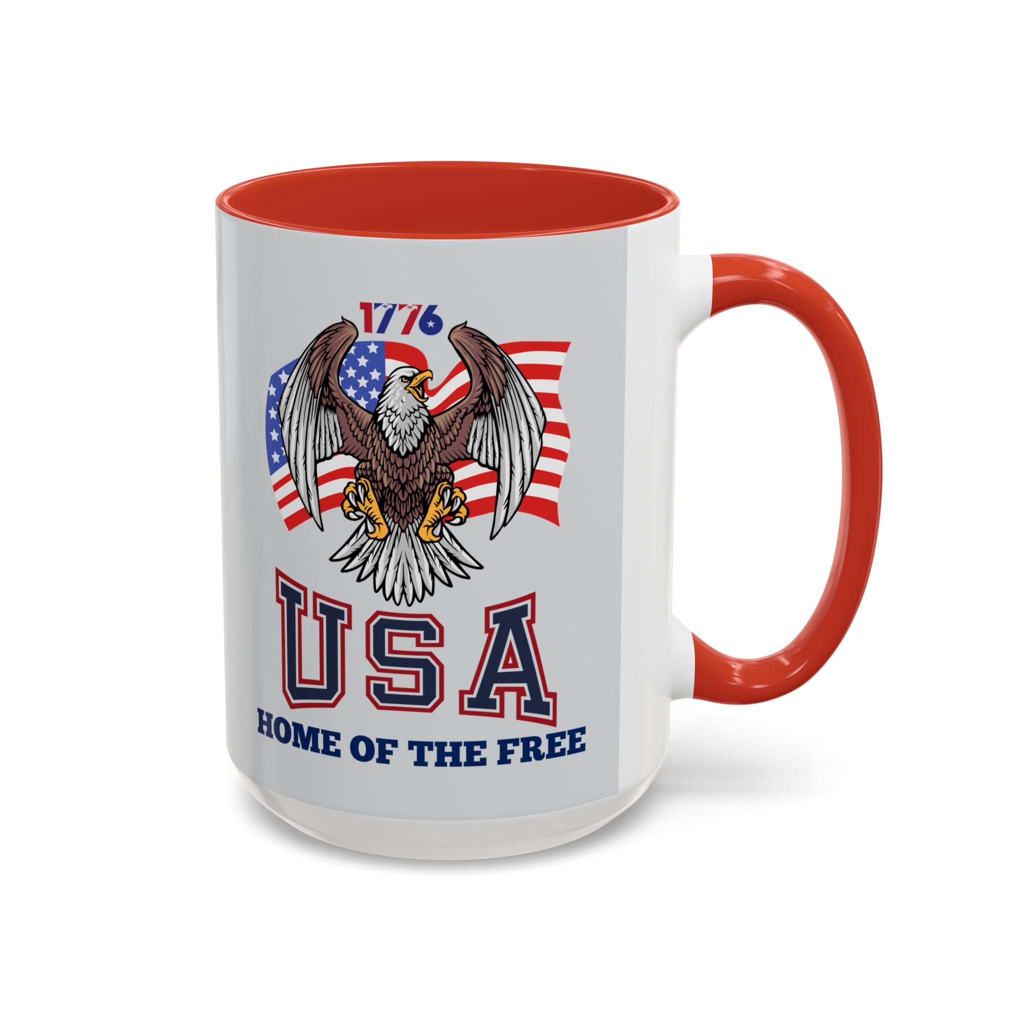 USA Eagle Coffee Mug — 'Home of the Free' Patriotic Accent Mug (11/15 oz)