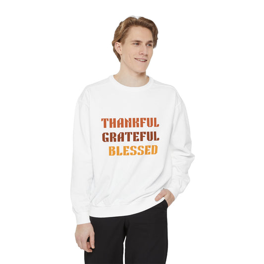 Thankful Grateful Blessed sweatshirt | Thanksgiving fall gratitude crewneck