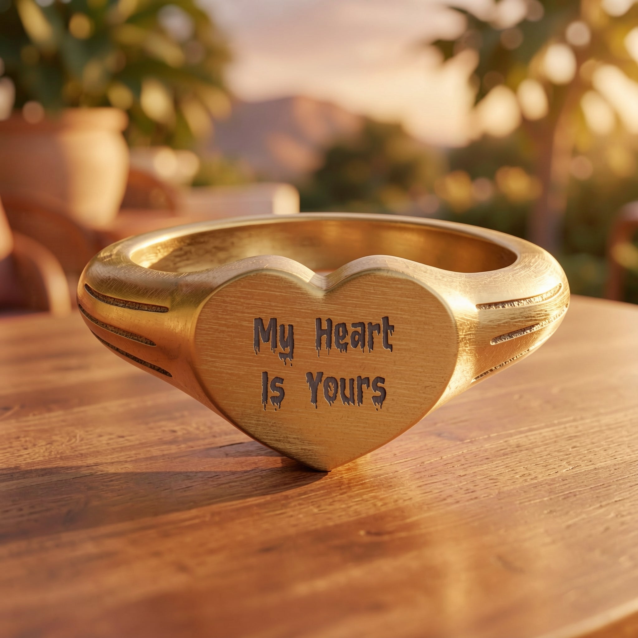 Heart signet ring, Stainless steel engraved heart ring | Personalized Name Ring | Gift for Her | Mother day