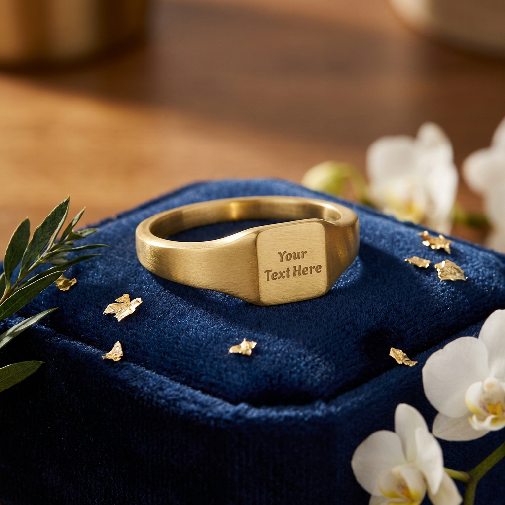 Personalized Name square signet ring | stainless steel engraved | Custom  Jewelry | Gift for her | Finger Ring