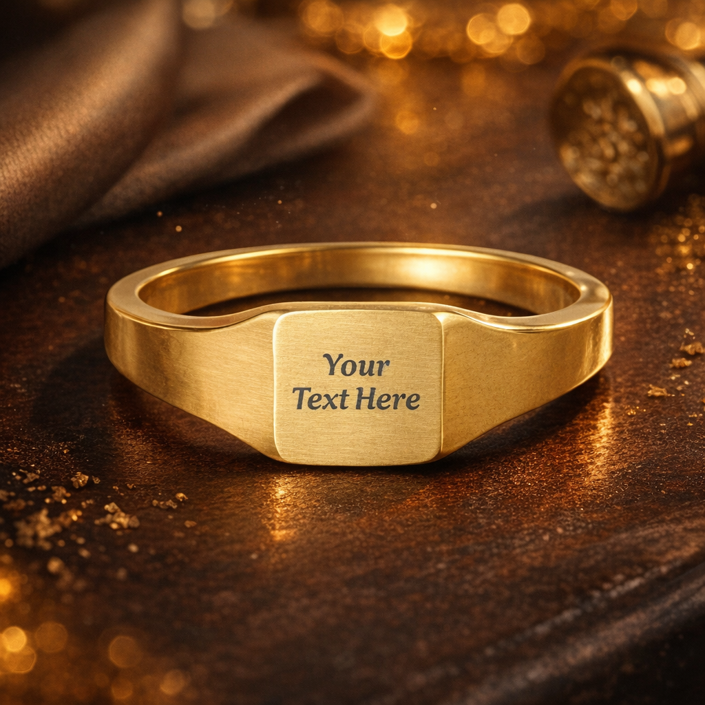 Personalized Name square signet ring | stainless steel engraved | Custom  Jewelry | Gift for her | Finger Ring