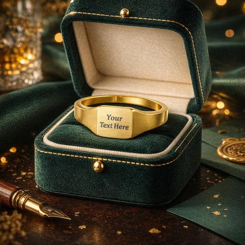 Personalized Name square signet ring | stainless steel engraved | Custom  Jewelry | Gift for her | Finger Ring