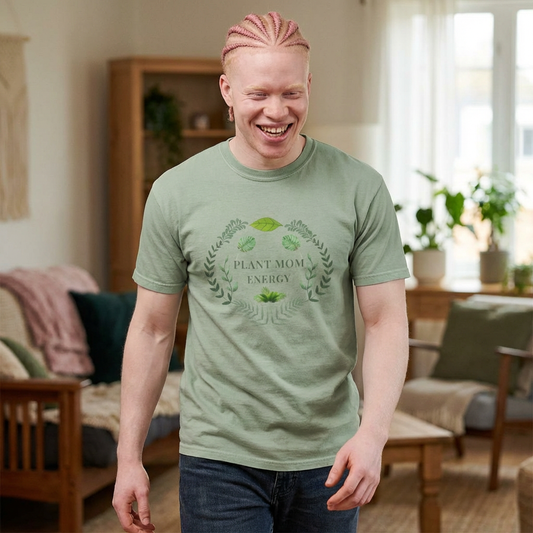Plant Mom Energy T-Shirt — Botanical Graphic Tee for Plant Lovers