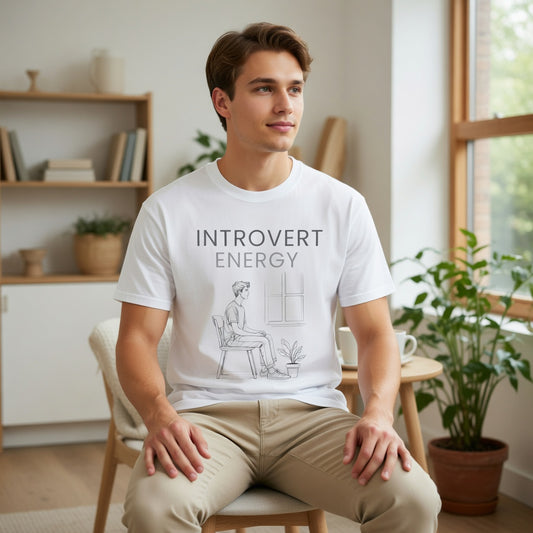 Introvert Energy T Shirt Minimalist Graphic Tee Quiet Personality Shirt Aesthetic Introvert