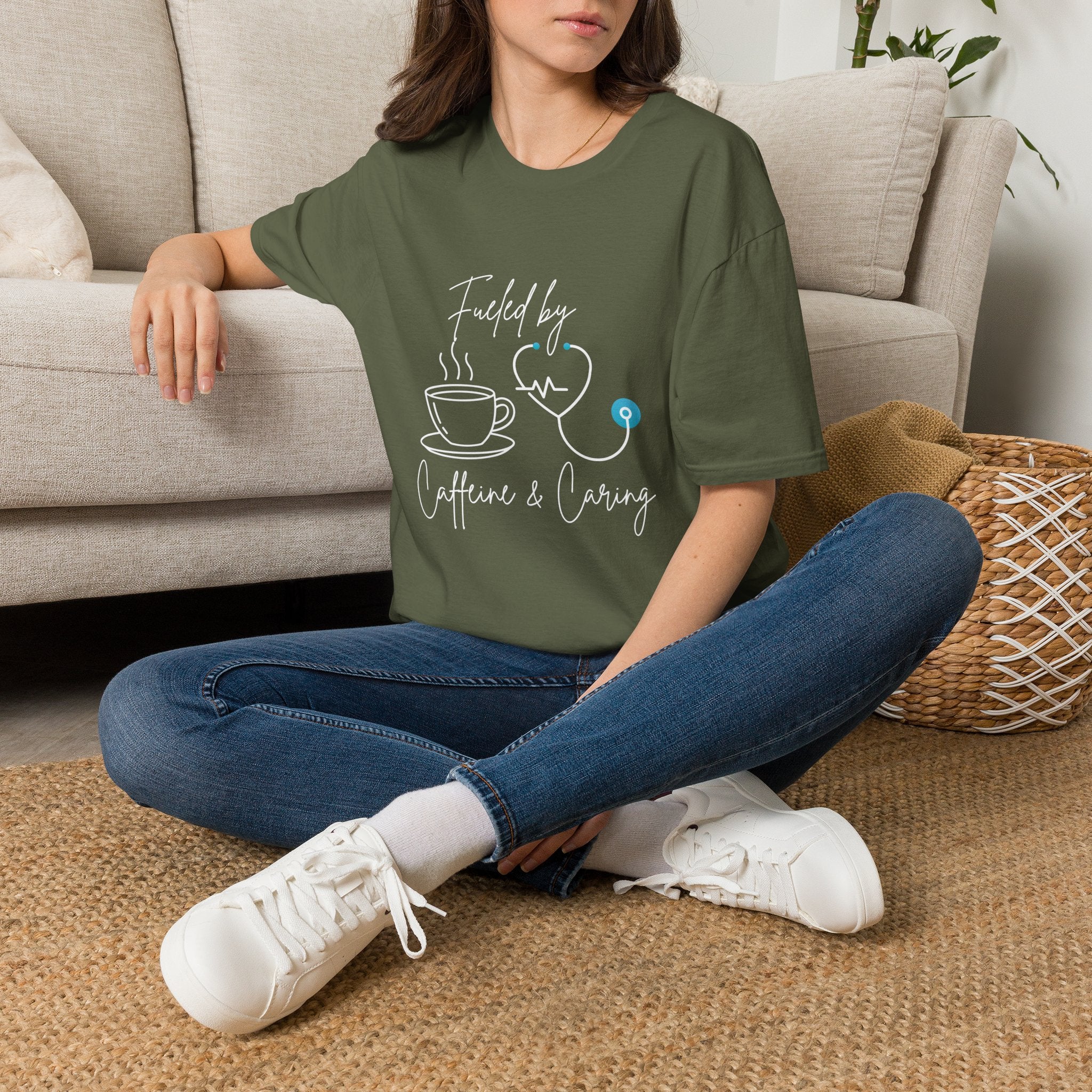 Fueled By Caffeine & Caring Nurse T-Shirt