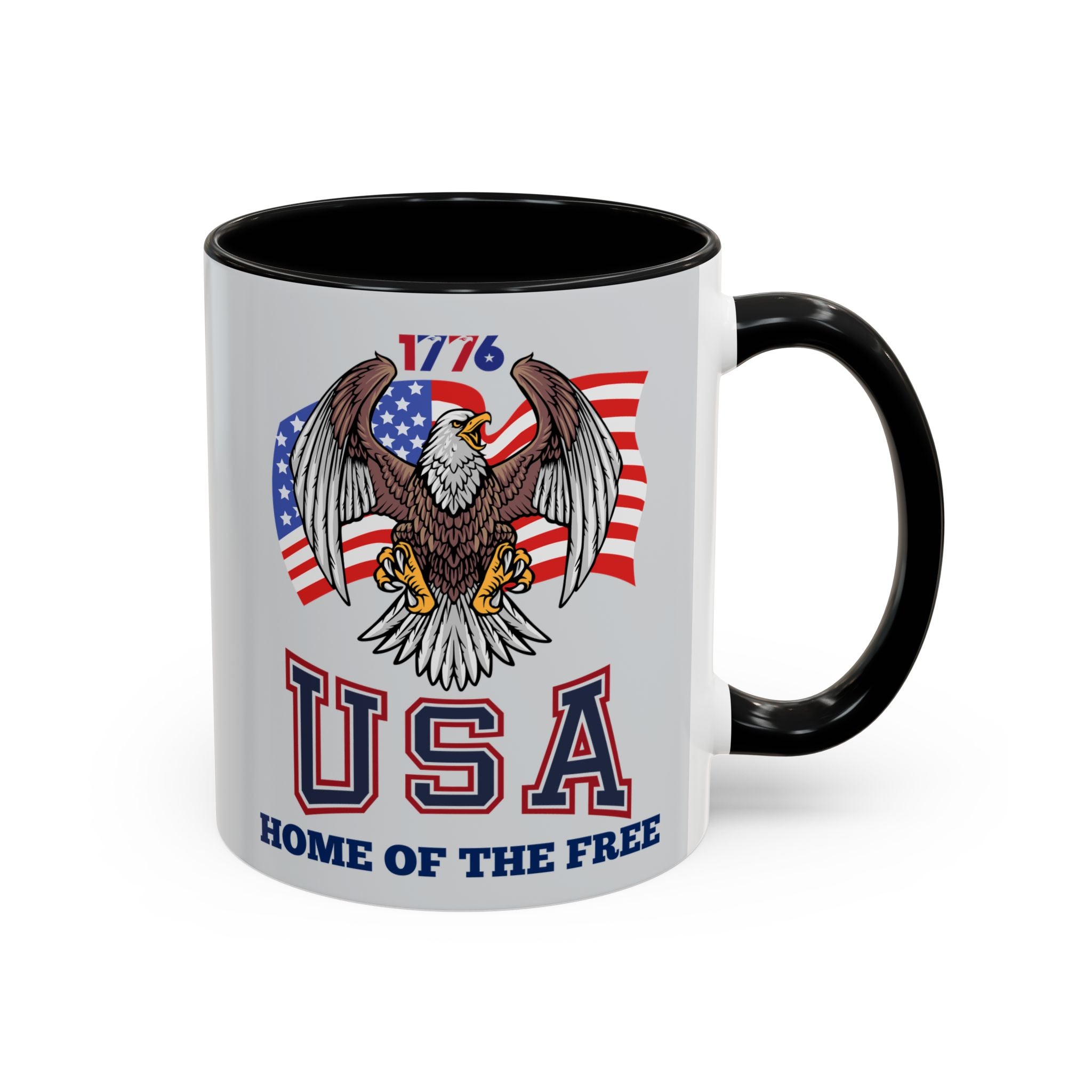 USA Eagle Coffee Mug — 'Home of the Free' Patriotic Accent Mug (11/15 oz)