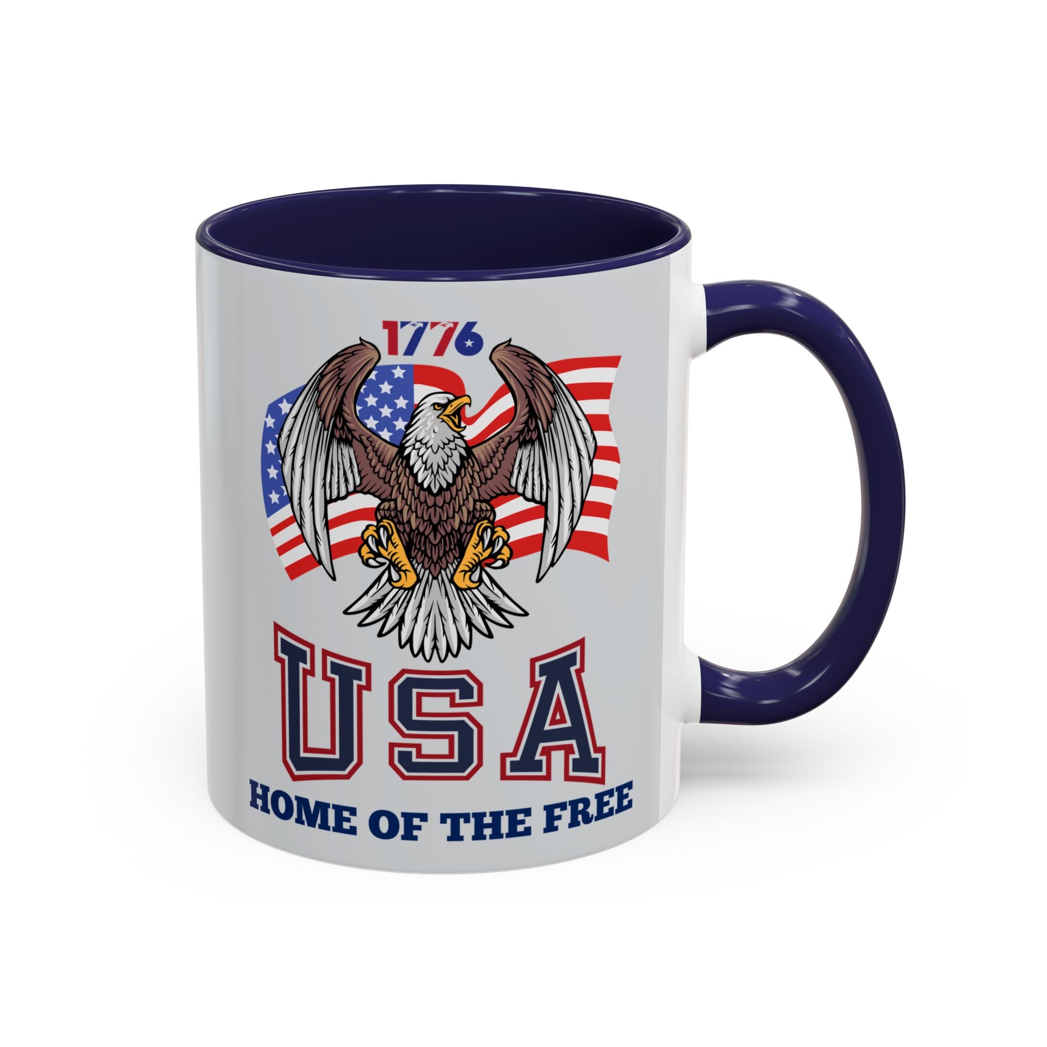 USA Eagle Coffee Mug — 'Home of the Free' Patriotic Accent Mug (11/15 oz)