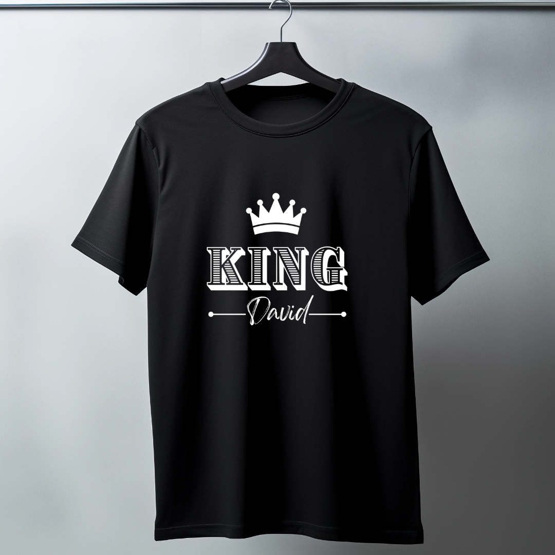 Customize King &amp; Queen Matching T-Shirt Design | Canva Editable Template